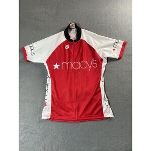 Champ-Sys Cycling Jersey Women’s Large Full Zip Short Sleeve Red Black Macy’s